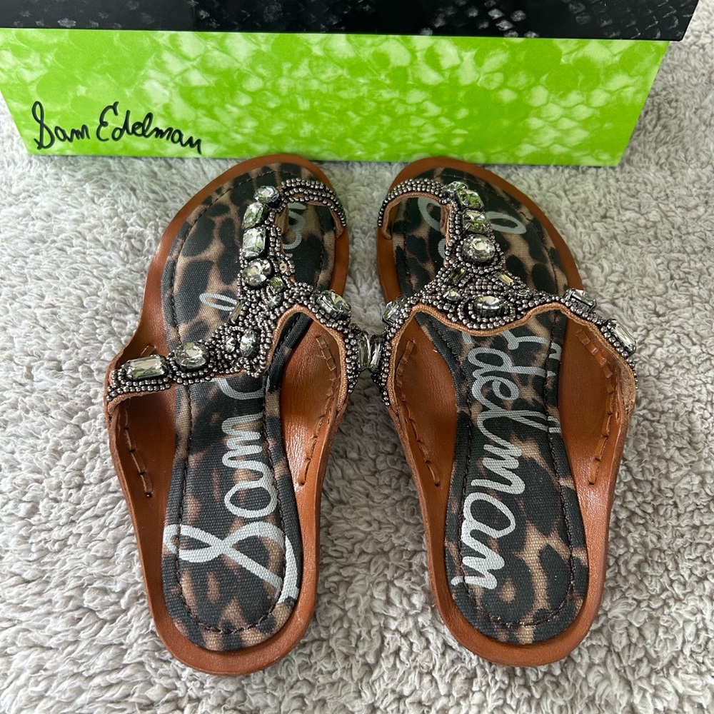 Sam Edelman Women's Beaded Sandals - Tan and Black.. NEVER WORN!